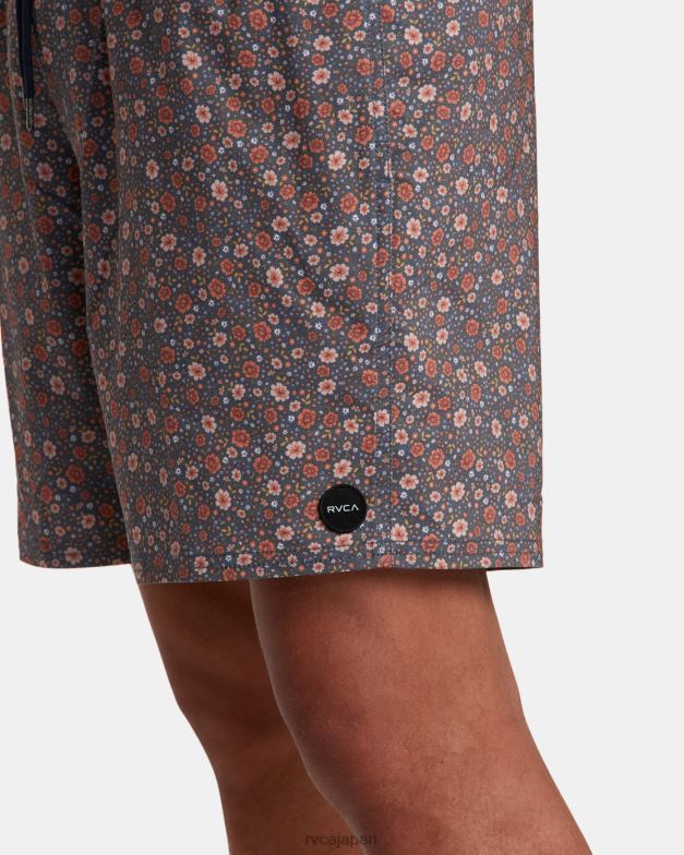 ボトムス TP8J71 ムーディーブルー RVCA ユニセックス バーンズ エラスティックウエスト ボードショーツ 17