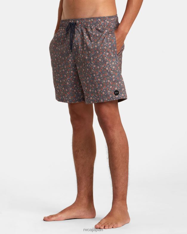 ボトムス TP8J71 ムーディーブルー RVCA ユニセックス バーンズ エラスティックウエスト ボードショーツ 17
