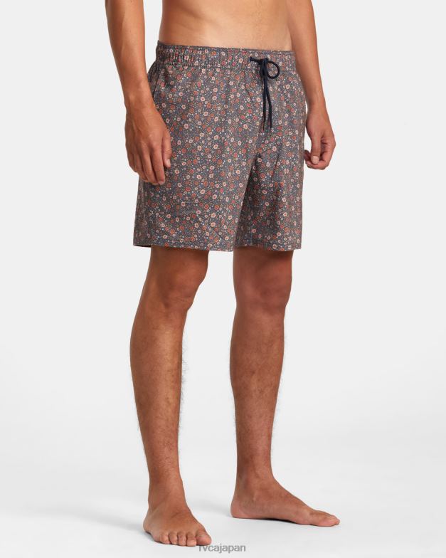 ボトムス TP8J71 ムーディーブルー RVCA ユニセックス バーンズ エラスティックウエスト ボードショーツ 17