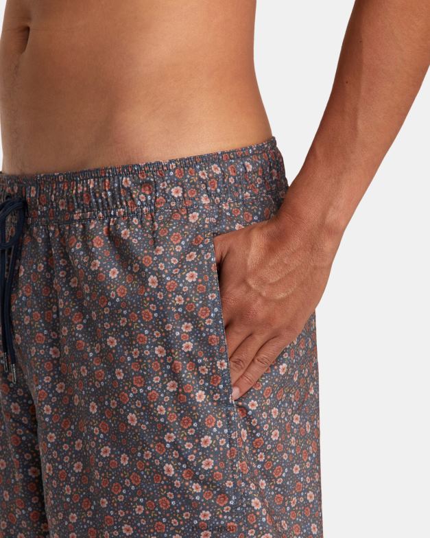 ボトムス TP8J71 ムーディーブルー RVCA ユニセックス バーンズ エラスティックウエスト ボードショーツ 17