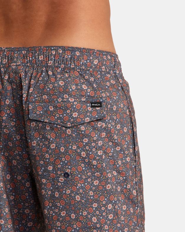 ボトムス TP8J71 ムーディーブルー RVCA ユニセックス バーンズ エラスティックウエスト ボードショーツ 17