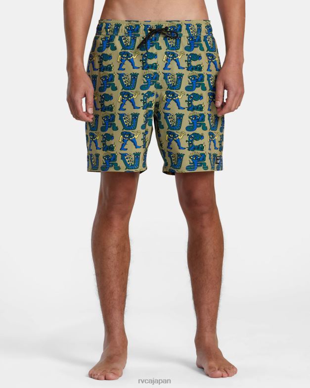 ボトムス TP8J72 アボカド RVCA ユニセックス 伸縮性ウエストボードショーツ 17