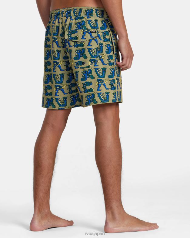 ボトムス TP8J72 アボカド RVCA ユニセックス 伸縮性ウエストボードショーツ 17