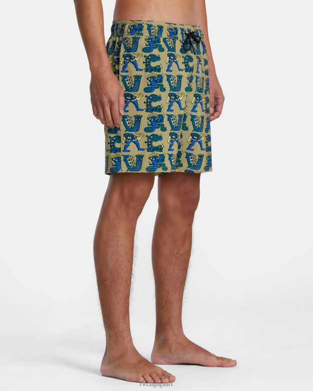 ボトムス TP8J72 アボカド RVCA ユニセックス 伸縮性ウエストボードショーツ 17