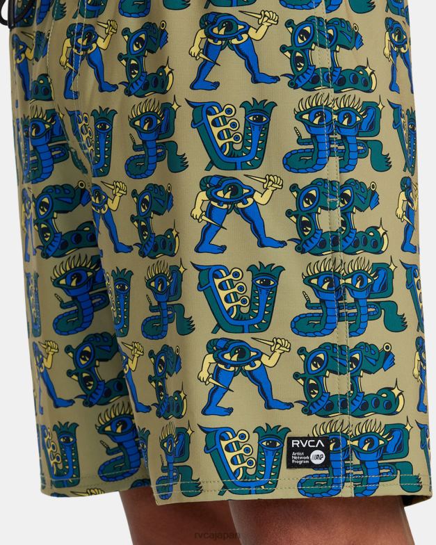 ボトムス TP8J72 アボカド RVCA ユニセックス 伸縮性ウエストボードショーツ 17