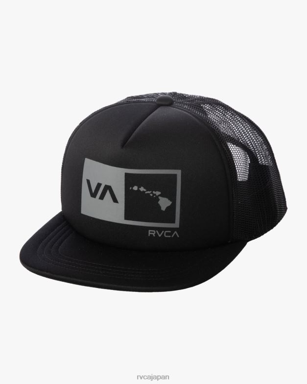 アクセサリー TP8J745 黒 RVCA 男性 アイランズ バランス ボックス トラッカー ハット