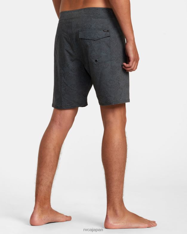 ボトムス TP8J76 黒 RVCA ユニセックス ネオンドラゴン エラスティック ボードショーツ 18