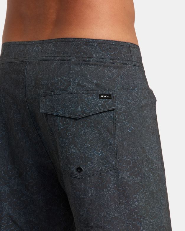 ボトムス TP8J76 黒 RVCA ユニセックス ネオンドラゴン エラスティック ボードショーツ 18