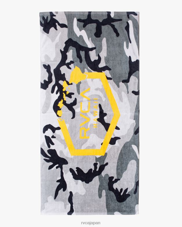 アクセサリー TP8J776 ブラックカモ RVCA 男性 アイランドヘックスタオル