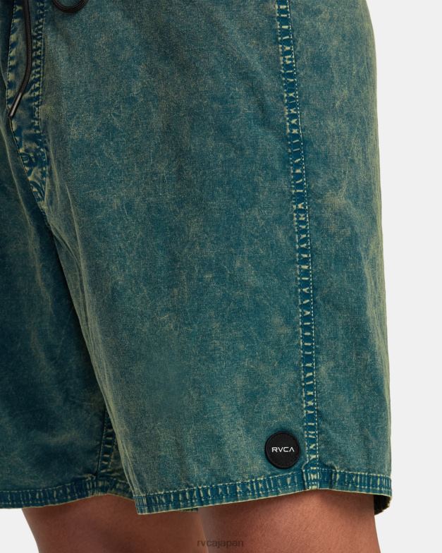 ボトムス TP8J77 緑のもや RVCA ユニセックス ショックウォッシュ ボードショーツ 17