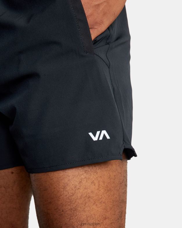 衣類 TP8J782 黒 RVCA 男性 ヨガー弾性ウエストランニングショーツ 15