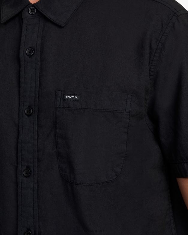 衣類 TP8J786 黒 RVCA 男性 PTC ウーブン半袖シャツ
