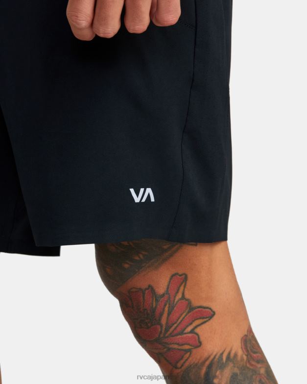衣類 TP8J792 黒 RVCA 男性 ヨガープラス18トレーニングショーツ