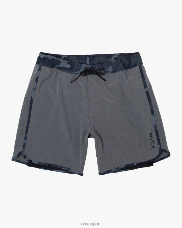 ボトムス TP8J798 ヘザーグレー RVCA ユニセックス イースタン プラス エラスティック ウエスト ボードショーツ 17