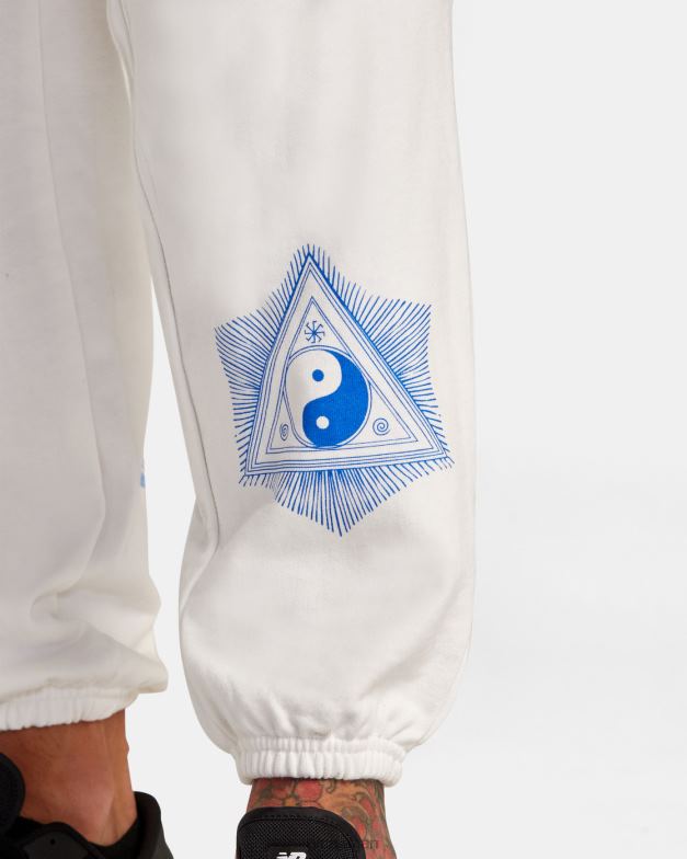 衣類 TP8J79 オフホワイト RVCA 男性 Everlast x Benjamin ジャンジャン ジョガー