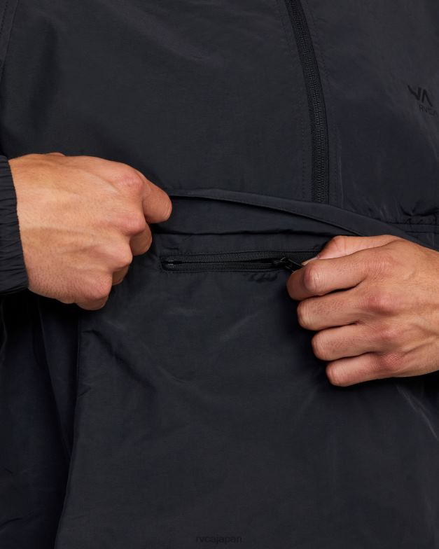 衣類 TP8J824 黒 RVCA 男性 VA スポーツ アウトサイダー パッカブル アノラック ジャケット