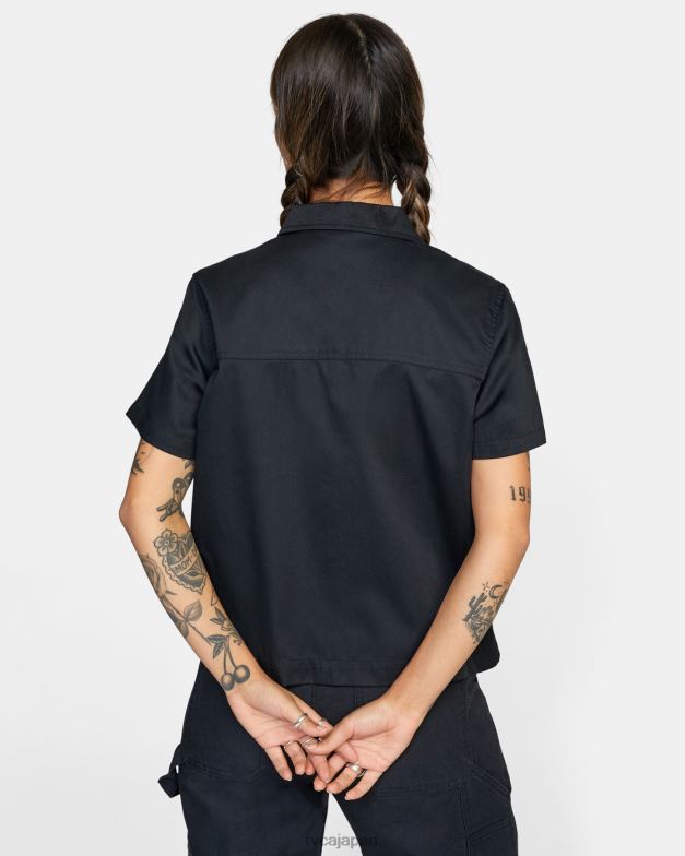 衣類 TP8J825 黒 RVCA 女性 不況半袖シャツ