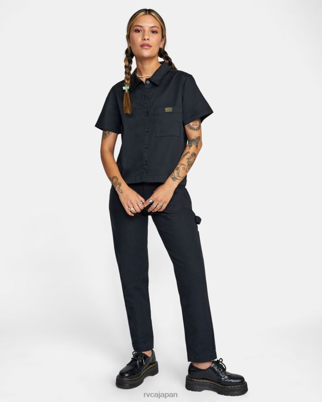 衣類 TP8J825 黒 RVCA 女性 不況半袖シャツ