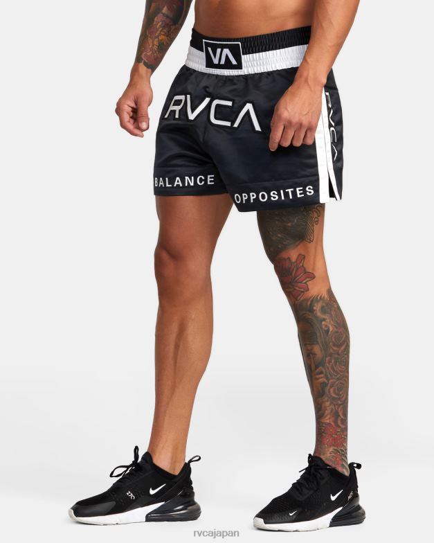 衣類 TP8J827 黒 RVCA 男性 ムエタイ ボクシング ショーツ 15