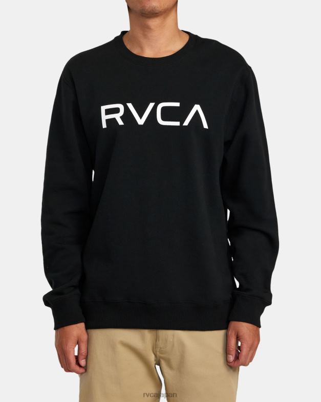 衣類 TP8J834 黒 RVCA 男性 ビッグクルーネックスウェットシャツ