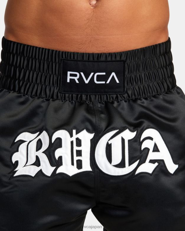 衣類 TP8J843 黒 RVCA 男性 ムエタイ MOD 伸縮性ウエスト ボクシング ショーツ 15