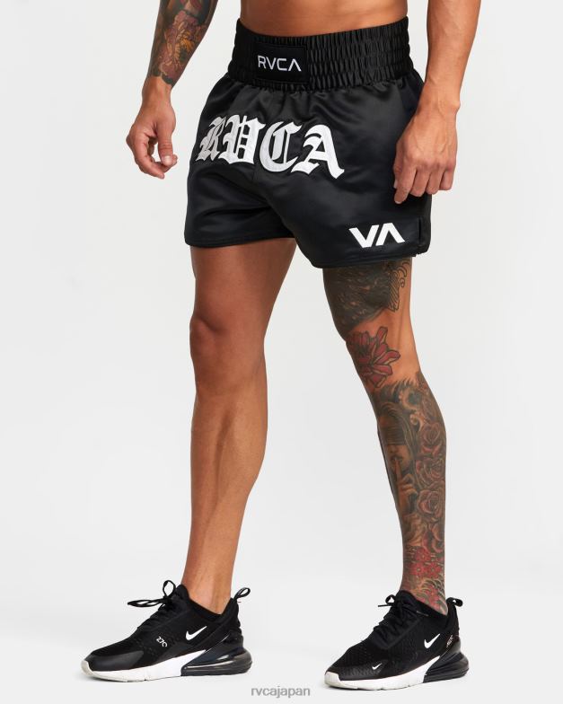 衣類 TP8J843 黒 RVCA 男性 ムエタイ MOD 伸縮性ウエスト ボクシング ショーツ 15