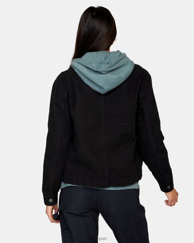 衣類 TP8J844 本当の黒 RVCA 女性 不況雑用コート