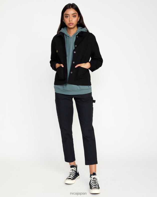 衣類 TP8J844 本当の黒 RVCA 女性 不況雑用コート
