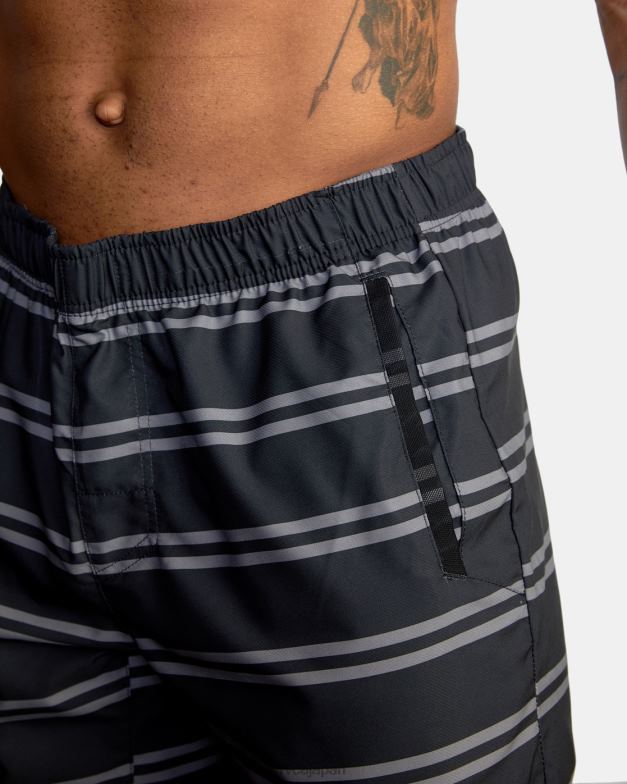 衣類 TP8J855 黒のストライプ RVCA 男性 yogger iv 弾性ウエストショーツ 17