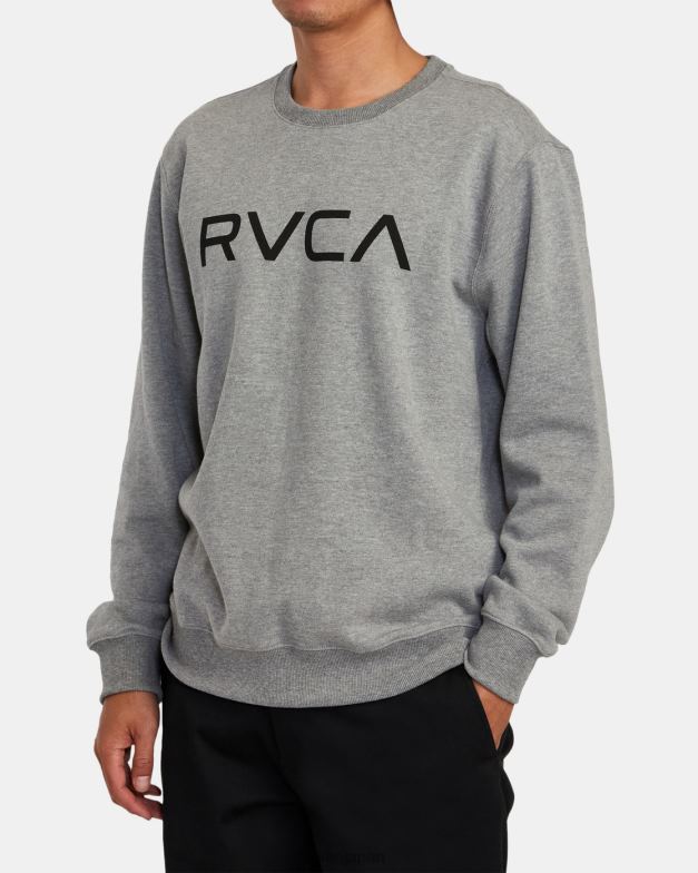 衣類 TP8J861 アスレチックヘザー RVCA 男性 ビッグクルーネックスウェットシャツ
