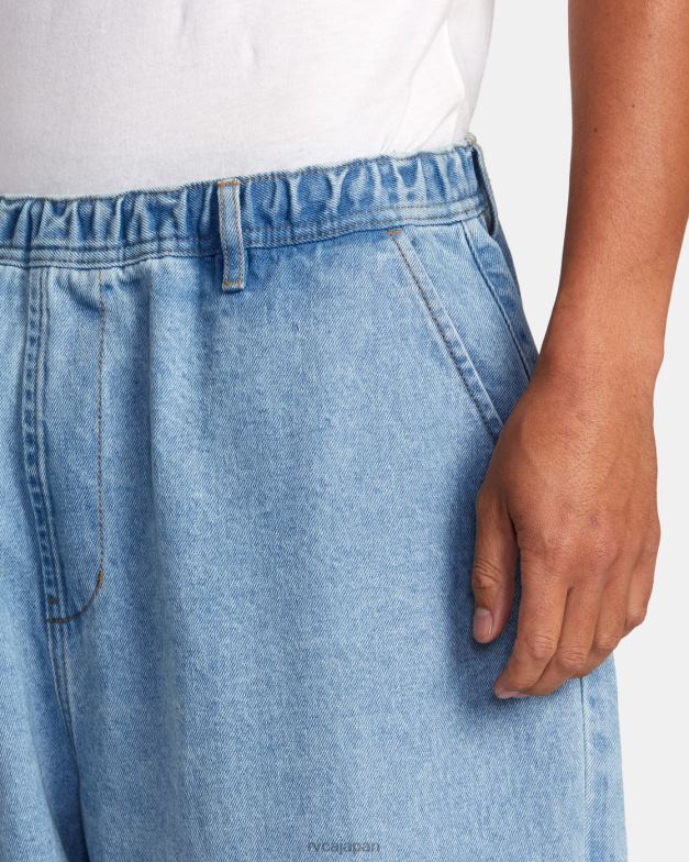 衣類 TP8J880 90年代ブルー RVCA 男性 ザック アレン エラスティック ウエスト デニム ジーンズ