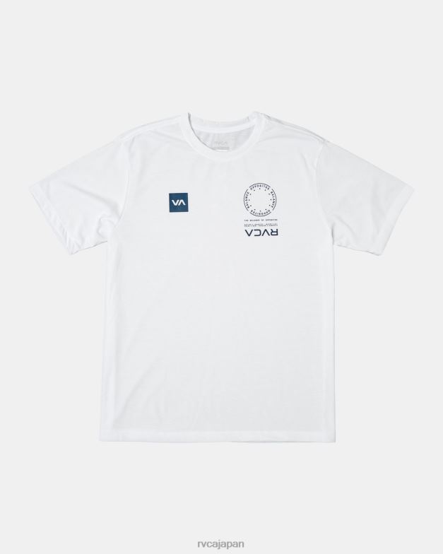 衣類 TP8J893 白青 RVCA 男性 VAマークTシャツ