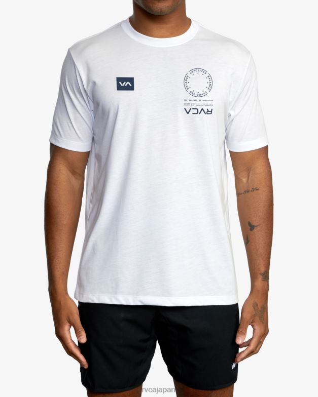衣類 TP8J893 白青 RVCA 男性 VAマークTシャツ