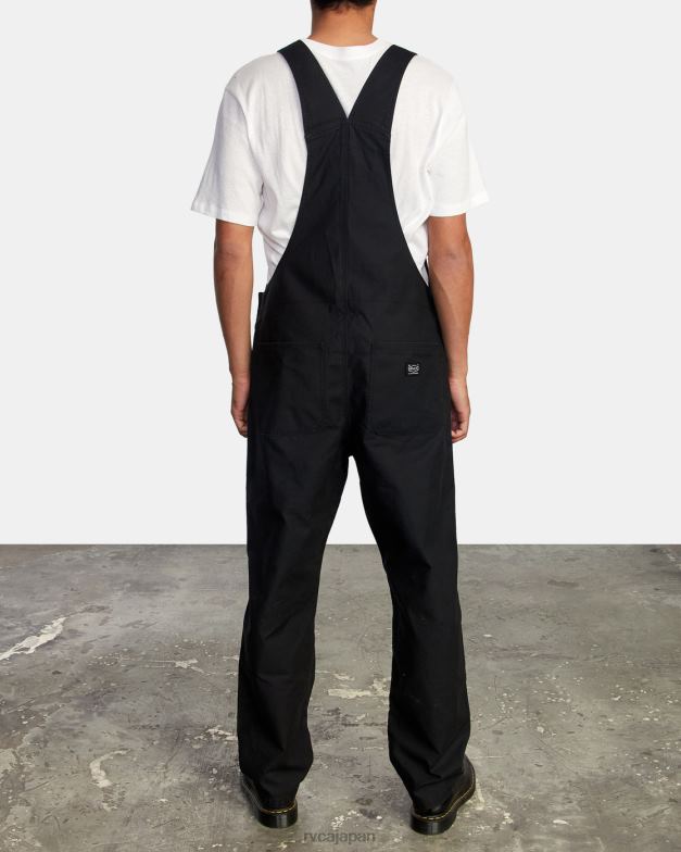 衣類 TP8J894 黒 RVCA 男性 チェーンメイル リラックスフィット オーバーオール