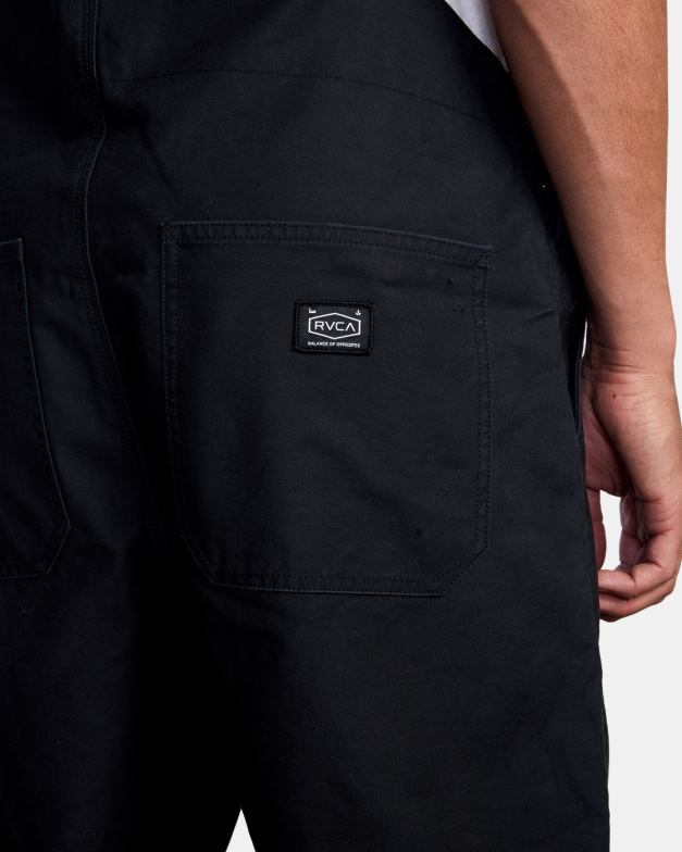 衣類 TP8J894 黒 RVCA 男性 チェーンメイル リラックスフィット オーバーオール