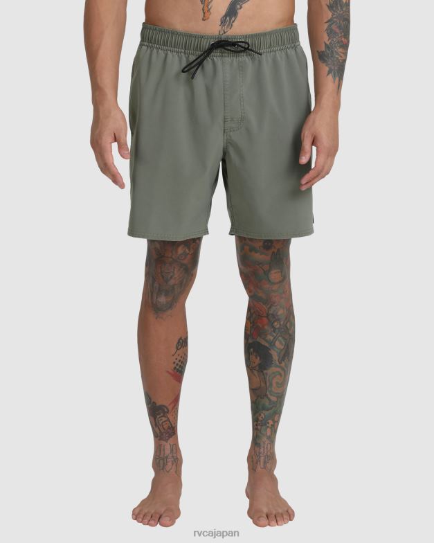 ボトムス TP8J906 アロエ RVCA ユニセックス VA ピグメント エラスティック ウエスト ボードショーツ 17
