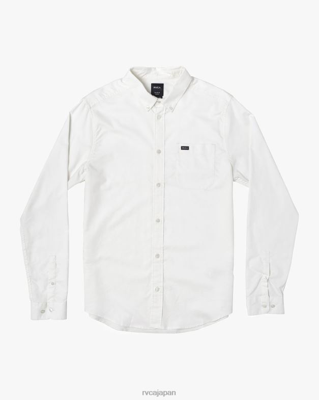 衣類 TP8J933 白 RVCA 男性 ストレッチの効いた長袖シャツです