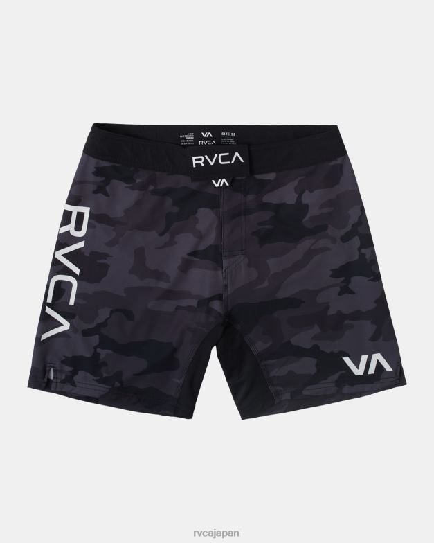 衣類 TP8J953 グレー迷彩柄 RVCA 男性 ファイトスクラッパー 伸縮性ウエストウォークショーツ 15