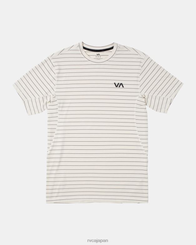 衣類 TP8J958 オフホワイト RVCA 男性 スポーツベントストライプテクニカルショートスリーブトップ