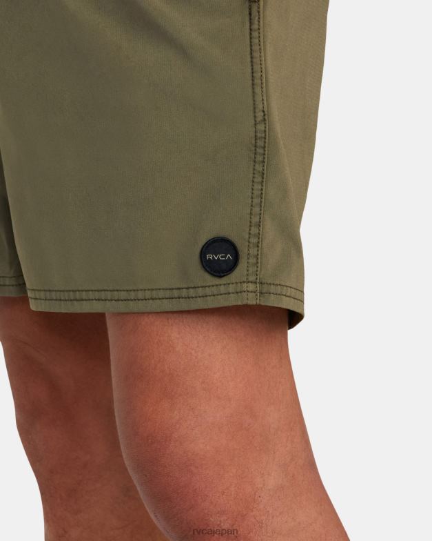 ボトムス TP8J965 オリーブ RVCA ユニセックス VA ピグメント エラスティック ウエスト ボードショーツ 17