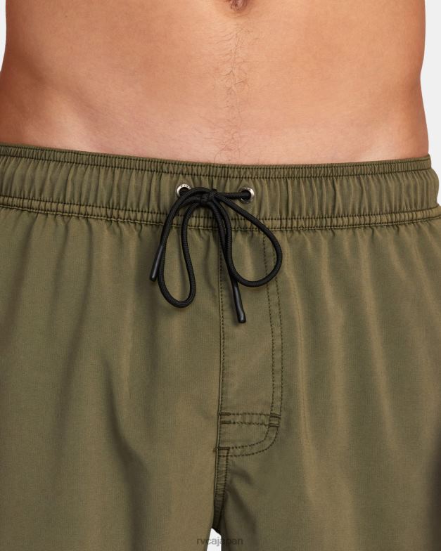 ボトムス TP8J965 オリーブ RVCA ユニセックス VA ピグメント エラスティック ウエスト ボードショーツ 17