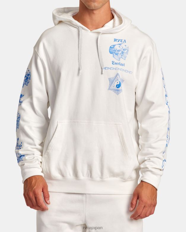 衣類 TP8J96 オフホワイト RVCA 男性 Everlast x Benjamin ジャンジャン パーカー