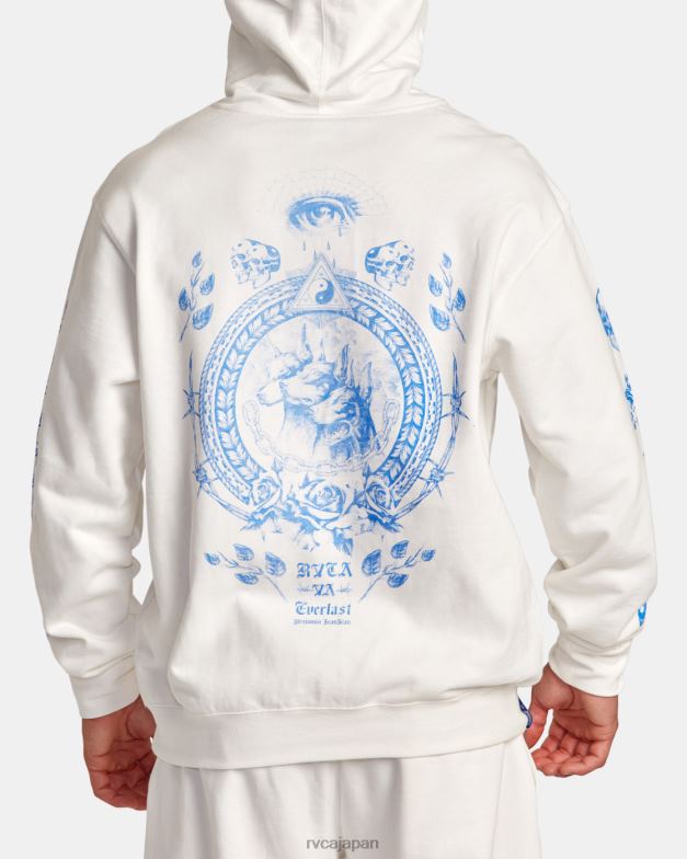 衣類 TP8J96 オフホワイト RVCA 男性 Everlast x Benjamin ジャンジャン パーカー