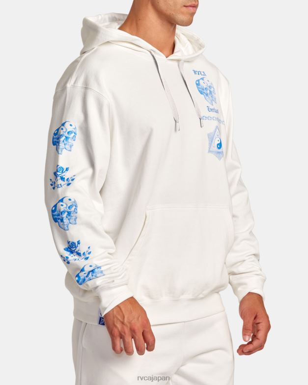 衣類 TP8J96 オフホワイト RVCA 男性 Everlast x Benjamin ジャンジャン パーカー