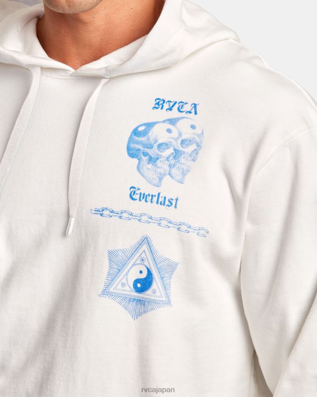 衣類 TP8J96 オフホワイト RVCA 男性 Everlast x Benjamin ジャンジャン パーカー