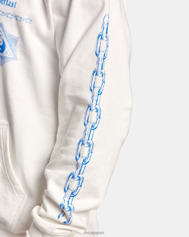 衣類 TP8J96 オフホワイト RVCA 男性 Everlast x Benjamin ジャンジャン パーカー