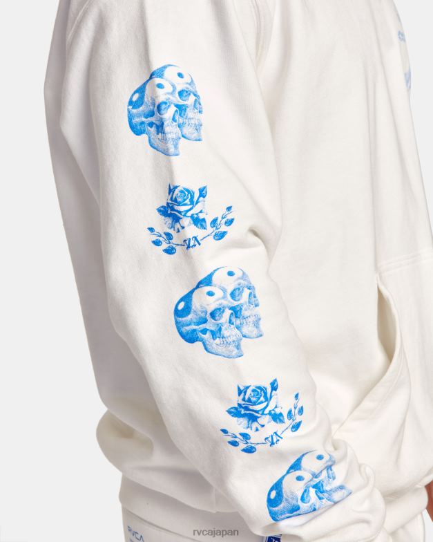 衣類 TP8J96 オフホワイト RVCA 男性 Everlast x Benjamin ジャンジャン パーカー