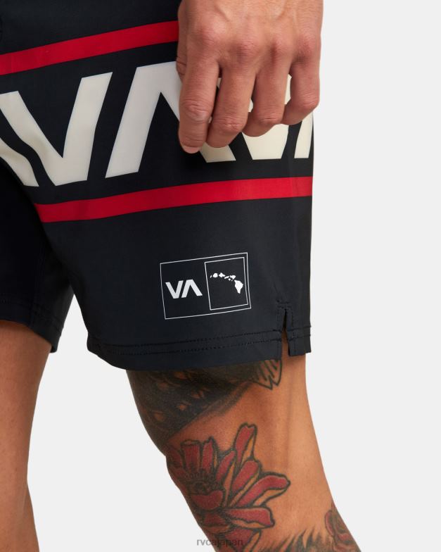 衣類 TP8J983 黒 RVCA 男性 ハワイ ファイト スクラッパー 17 テクニカル ショーツ