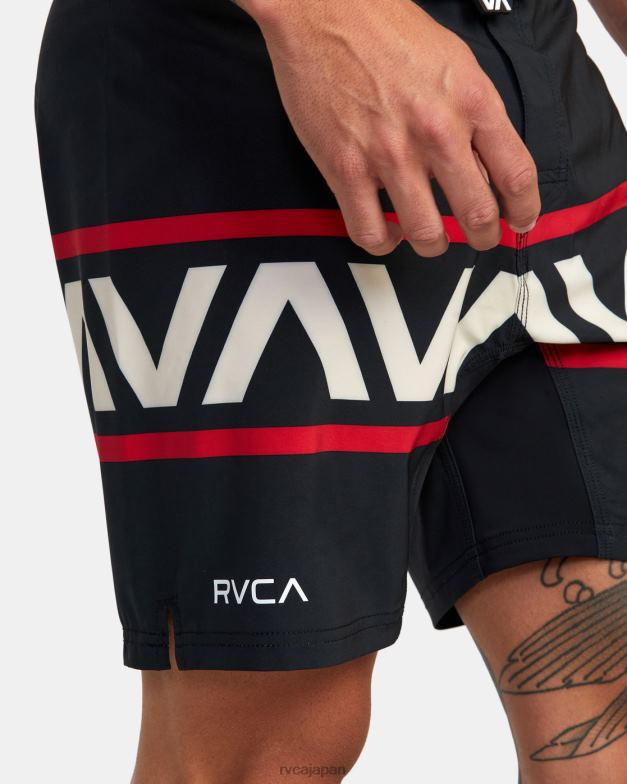 衣類 TP8J983 黒 RVCA 男性 ハワイ ファイト スクラッパー 17 テクニカル ショーツ