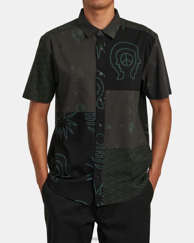 衣類 TP8J990 黒 RVCA 男性 コンピレーション半袖シャツ